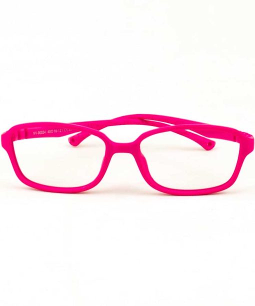 Armação infantil Óculos Grau Rosa Escuro 90024 Silicone Flexível Fosco Nylon Medidas_48.16.121
