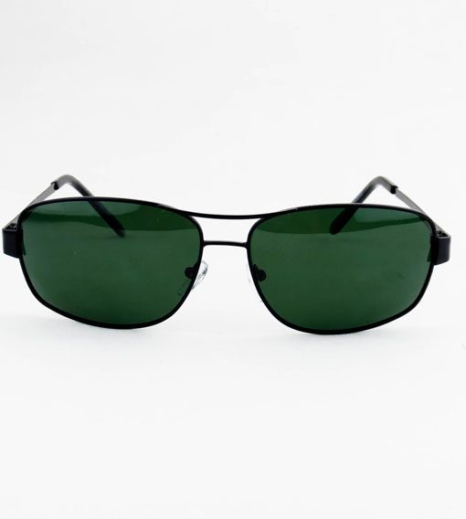 Óculos Unissex Solar UV400 Polarizado Preto/ Lente Verde 0103 C4 Metal_Acetato Medidas_57.17.138