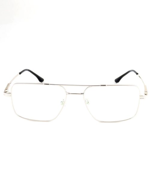 Armação Masculino Quadrado Metal Titanium Aviador Prata 96025 C3 55.17.145