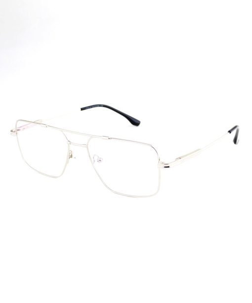 Alternative view of Armação Masculino Quadrado Metal Titanium Aviador Prata 96025 C3 55.17.145