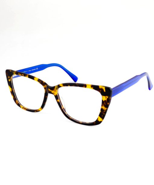 Armação Feminino Gatinho Acetato Chapa Tartaruga Marrom/Azul 6706 C4 54.17.140