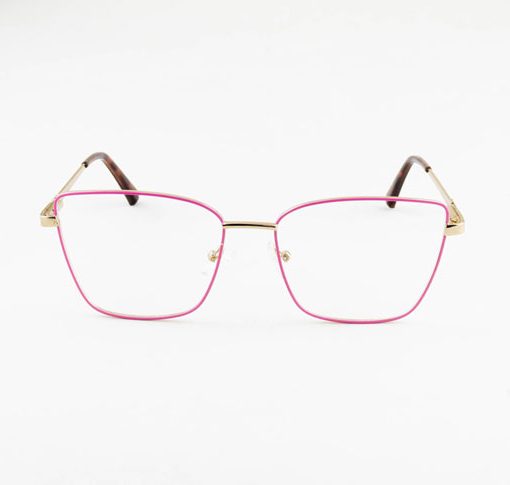 Armação oculos metal 1220 gatinho feminino rosa c2 54.16.140