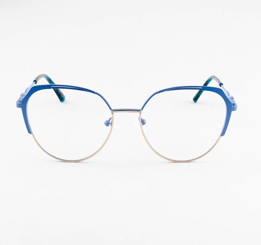 Armação oculos metal 1233 redondo feminino azul c5 55.17.140
