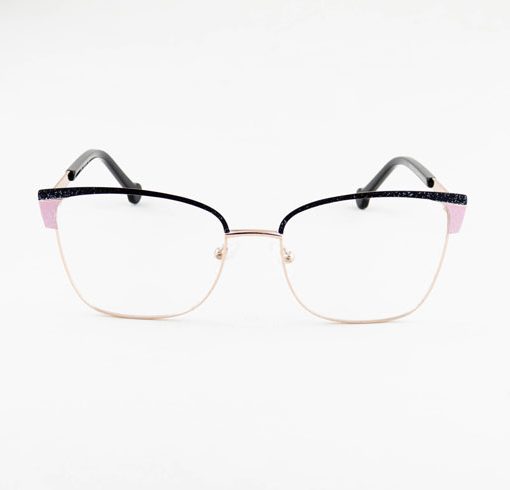 Armação Feminino Óculos Grau 23202 quadrado preto/rosa c3 54.18.140