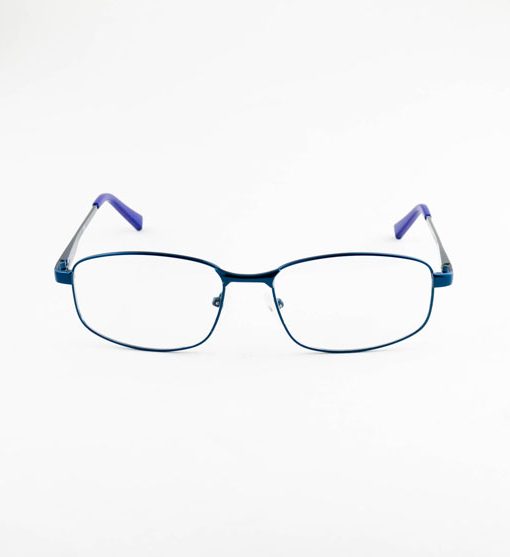 armação oculos metal 66729 quadrado masculino azul 53.18.140