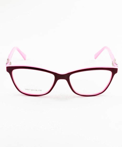 armação oculos acetato 2057 quadrado feminino vinho/rosa  52.18.138