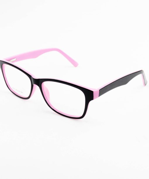 armação oculos acetato 2031 quadrado feminino preto/rosa 55.17.141 - Imagem 2