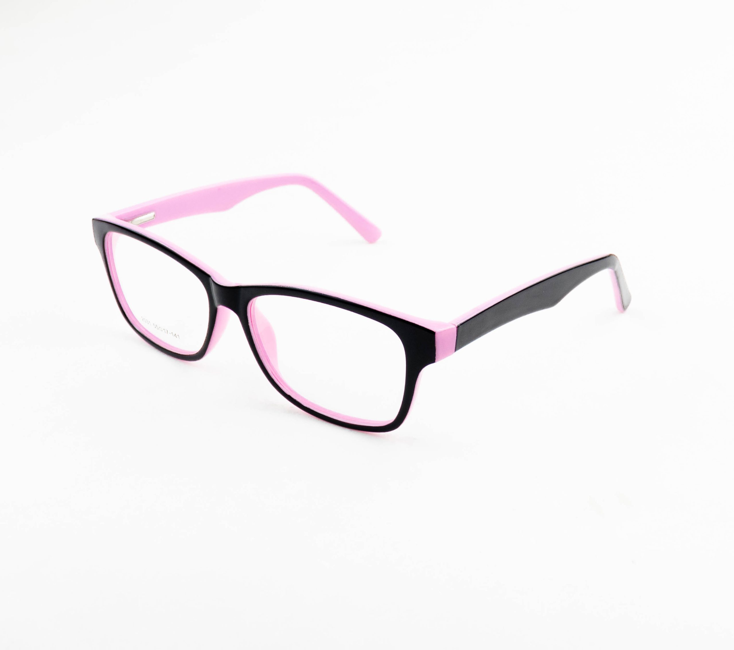 armação oculos acetato 2031 quadrado feminino preto/rosa 55.17.141 - Imagem 2