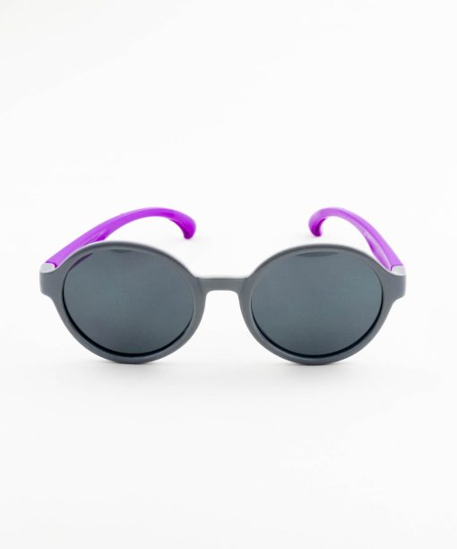oculos solar infantil silicone flexível cinza roxo 90130 44.18.128