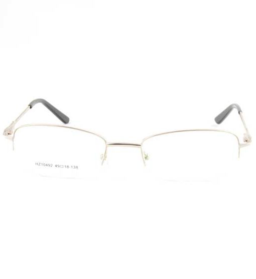 Armação Feminino quadrado branco preto metal 10492  49.18.138