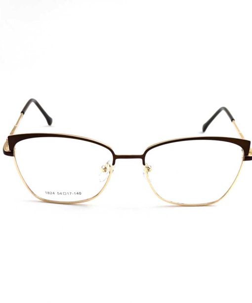 Oculos feminino 1824 C4 dourado/marrom metal gatinho medida 54.17.140