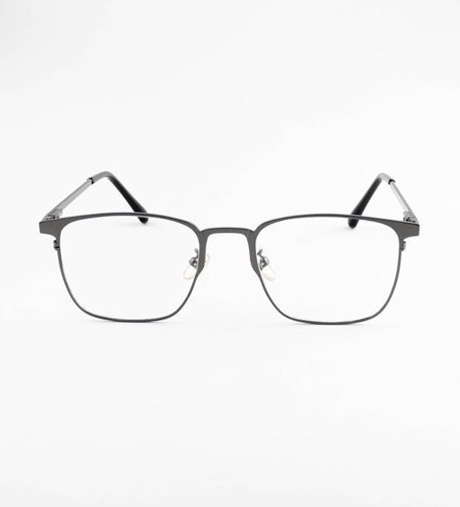 Óculos de grau Masculino Quadrado Metal Prata 90517