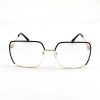 Oculos feminino 22370 C2 dourado/marrom metal quadrado medida 55.18.140