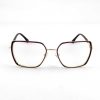 Oculos feminino 22409 C1 prata/vinho metal quadrado medida 54.19.140